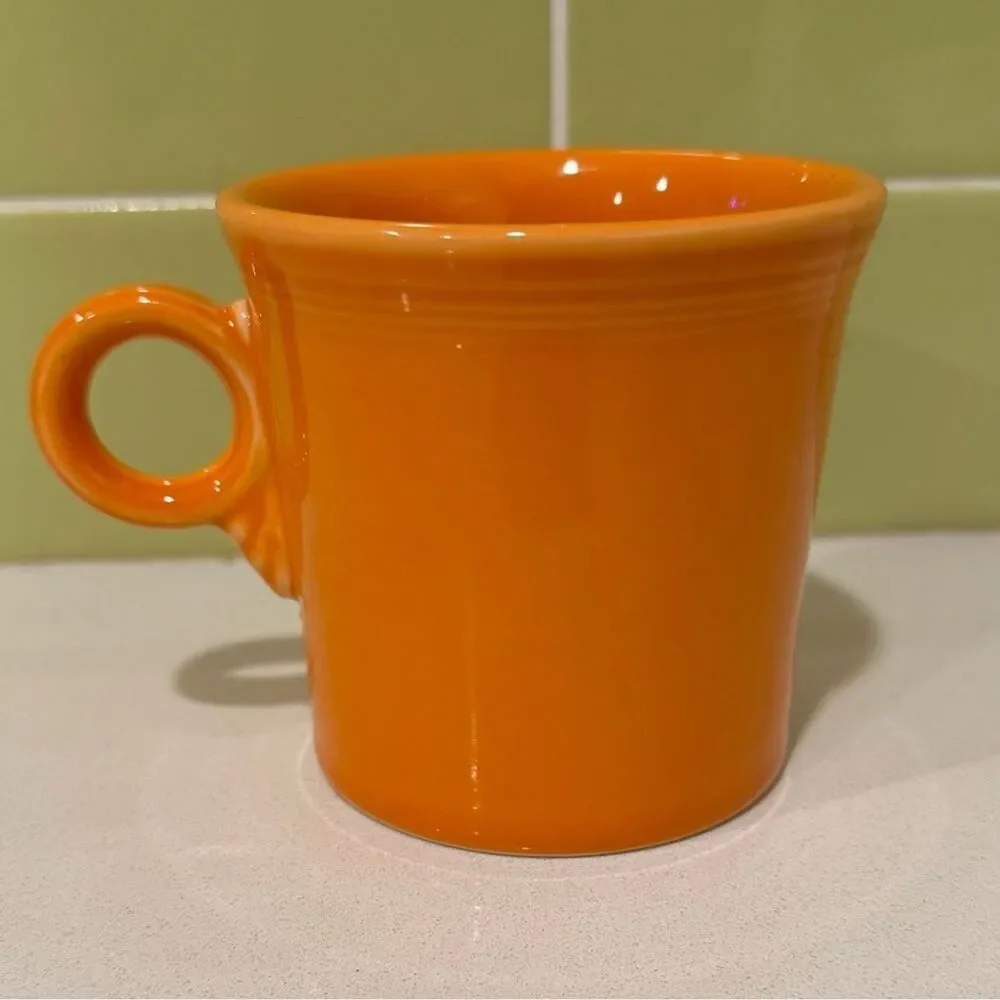 Vintage Fiestaware Tangerine Ring Handle Mug — Orange Fiesta Coffee Cup